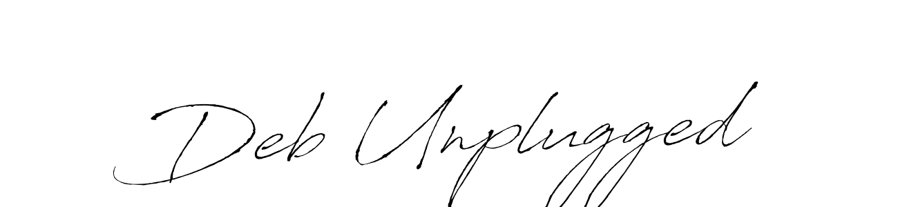 Design your own signature with our free online signature maker. With this signature software, you can create a handwritten (Antro_Vectra) signature for name Deb Unplugged. Deb Unplugged signature style 6 images and pictures png