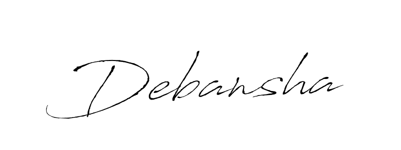 You should practise on your own different ways (Antro_Vectra) to write your name (Debansha) in signature. don't let someone else do it for you. Debansha signature style 6 images and pictures png