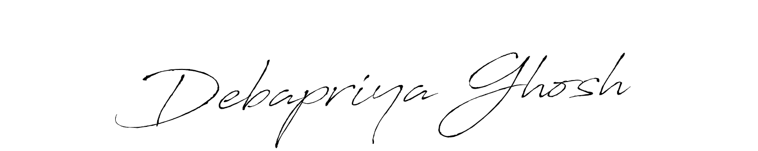 Make a beautiful signature design for name Debapriya Ghosh. With this signature (Antro_Vectra) style, you can create a handwritten signature for free. Debapriya Ghosh signature style 6 images and pictures png