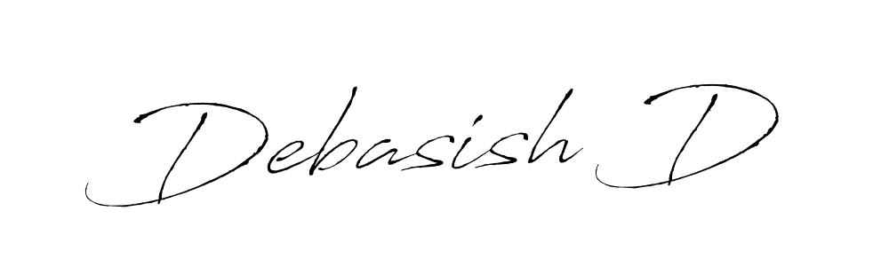 How to make Debasish D signature? Antro_Vectra is a professional autograph style. Create handwritten signature for Debasish D name. Debasish D signature style 6 images and pictures png