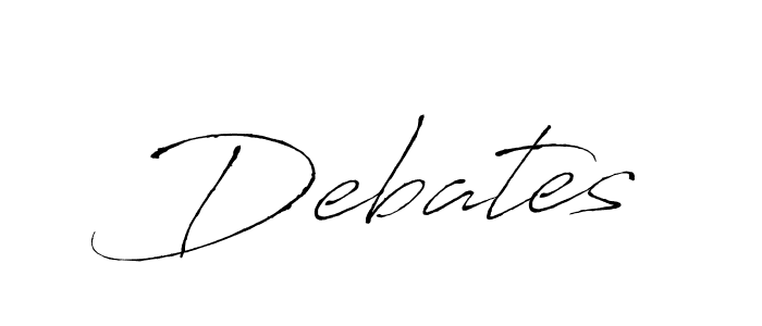 Design your own signature with our free online signature maker. With this signature software, you can create a handwritten (Antro_Vectra) signature for name Debates. Debates signature style 6 images and pictures png