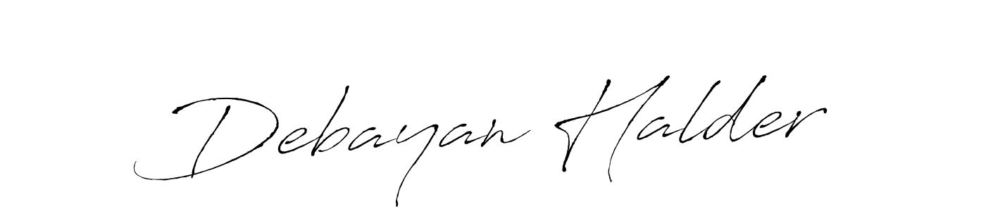 How to make Debayan Halder name signature. Use Antro_Vectra style for creating short signs online. This is the latest handwritten sign. Debayan Halder signature style 6 images and pictures png