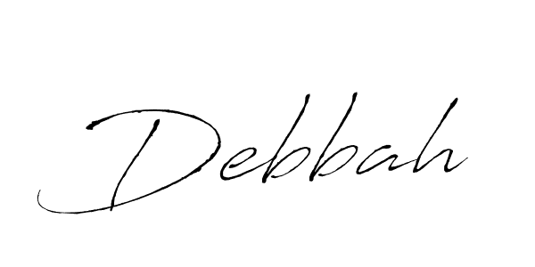 Design your own signature with our free online signature maker. With this signature software, you can create a handwritten (Antro_Vectra) signature for name Debbah. Debbah signature style 6 images and pictures png