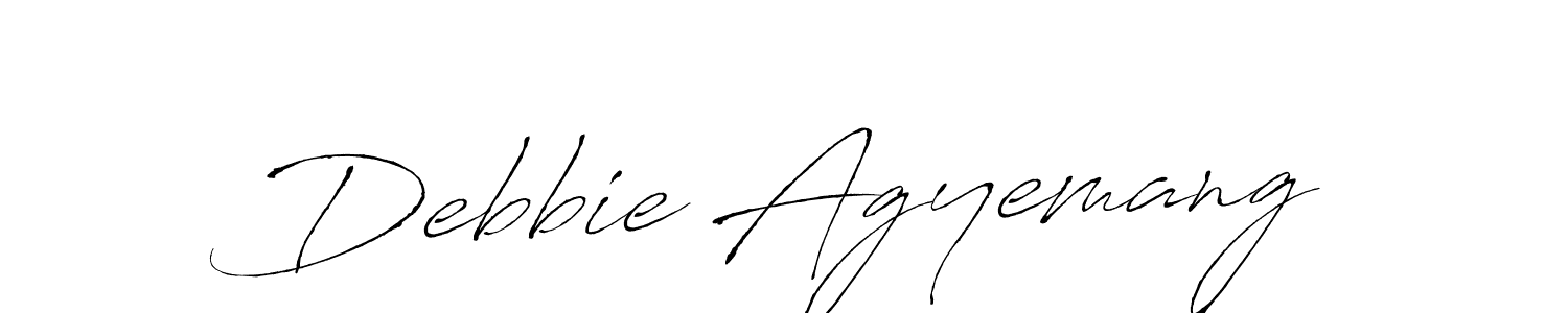 The best way (Antro_Vectra) to make a short signature is to pick only two or three words in your name. The name Debbie Agyemang include a total of six letters. For converting this name. Debbie Agyemang signature style 6 images and pictures png