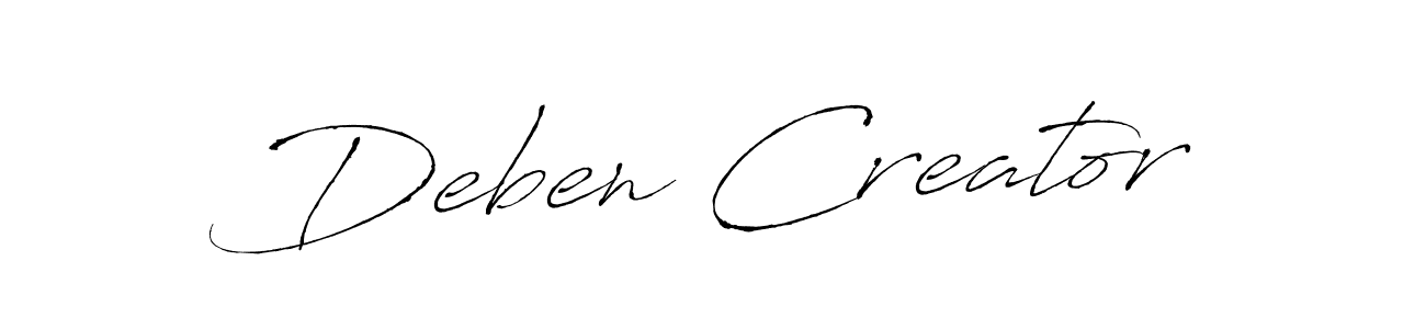 Also we have Deben Creator name is the best signature style. Create professional handwritten signature collection using Antro_Vectra autograph style. Deben Creator signature style 6 images and pictures png