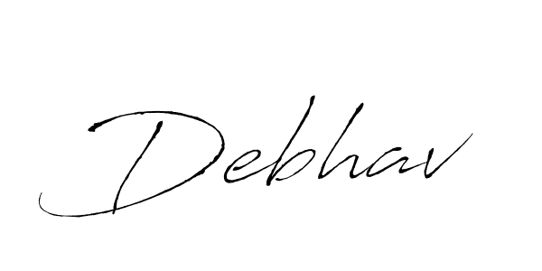 Debhav stylish signature style. Best Handwritten Sign (Antro_Vectra) for my name. Handwritten Signature Collection Ideas for my name Debhav. Debhav signature style 6 images and pictures png