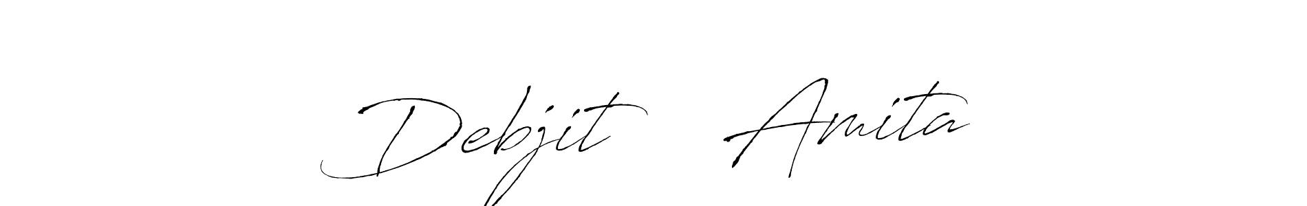 Make a beautiful signature design for name Debjit ❤️ Amita. With this signature (Antro_Vectra) style, you can create a handwritten signature for free. Debjit ❤️ Amita signature style 6 images and pictures png
