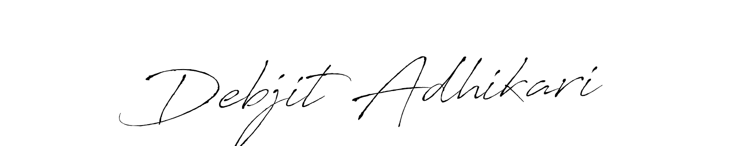 Antro_Vectra is a professional signature style that is perfect for those who want to add a touch of class to their signature. It is also a great choice for those who want to make their signature more unique. Get Debjit Adhikari name to fancy signature for free. Debjit Adhikari signature style 6 images and pictures png