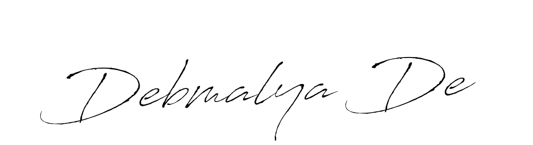 Create a beautiful signature design for name Debmalya De. With this signature (Antro_Vectra) fonts, you can make a handwritten signature for free. Debmalya De signature style 6 images and pictures png