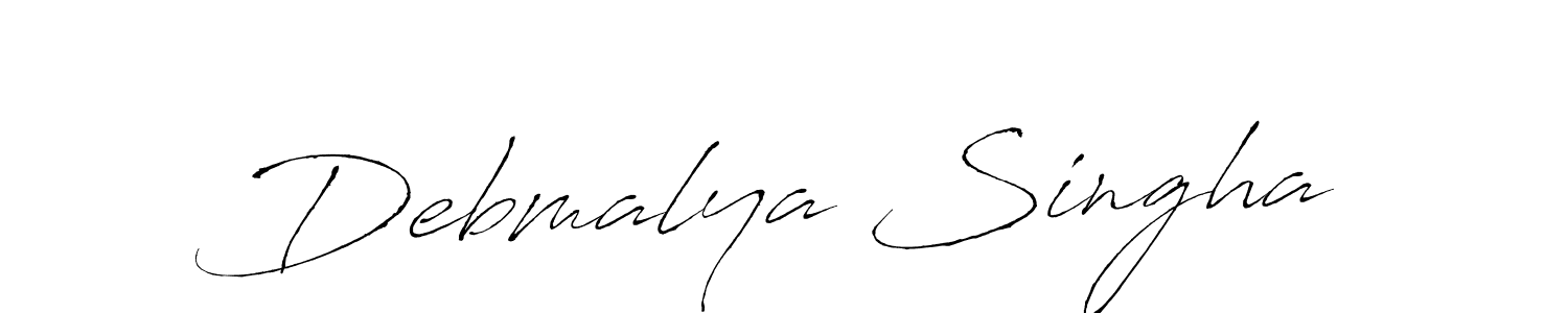 The best way (Antro_Vectra) to make a short signature is to pick only two or three words in your name. The name Debmalya Singha include a total of six letters. For converting this name. Debmalya Singha signature style 6 images and pictures png