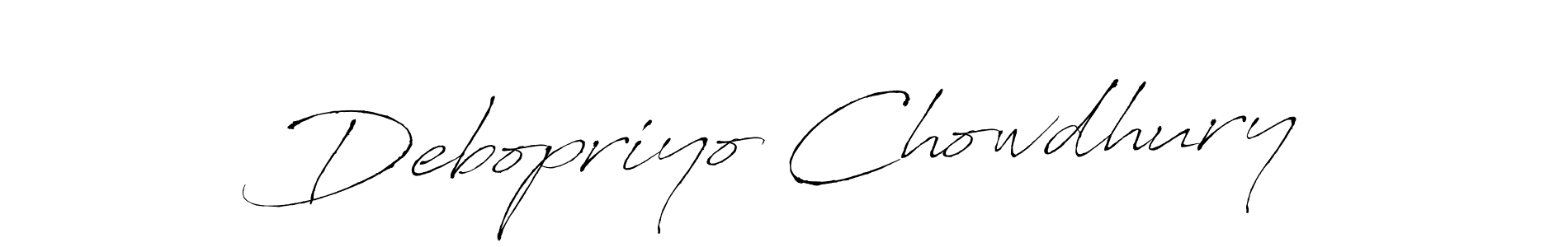 How to make Debopriyo Chowdhury signature? Antro_Vectra is a professional autograph style. Create handwritten signature for Debopriyo Chowdhury name. Debopriyo Chowdhury signature style 6 images and pictures png