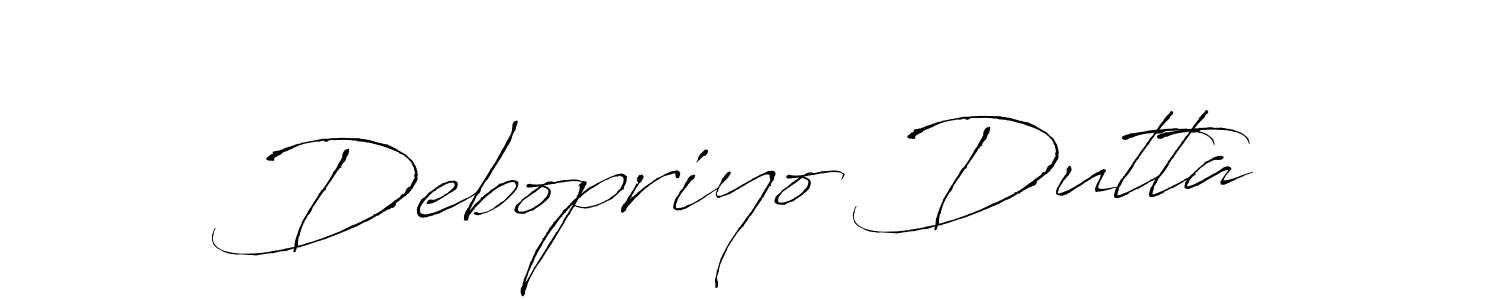 Antro_Vectra is a professional signature style that is perfect for those who want to add a touch of class to their signature. It is also a great choice for those who want to make their signature more unique. Get Debopriyo Dutta name to fancy signature for free. Debopriyo Dutta signature style 6 images and pictures png