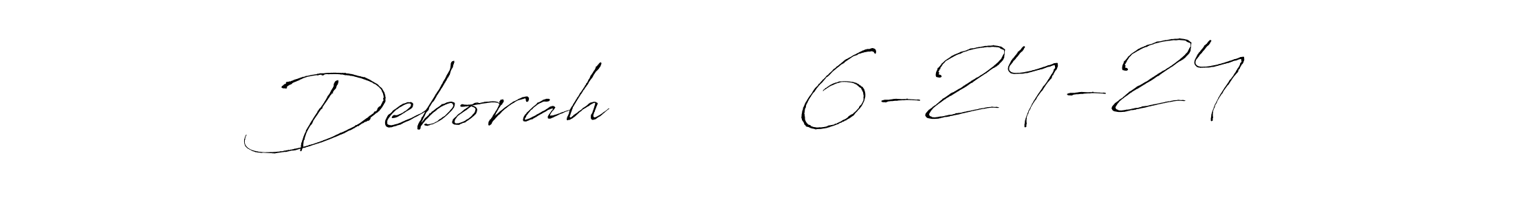 Use a signature maker to create a handwritten signature online. With this signature software, you can design (Antro_Vectra) your own signature for name Deborah        6-24-24. Deborah        6-24-24 signature style 6 images and pictures png