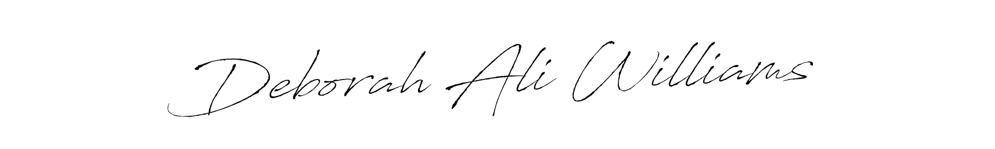How to make Deborah Ali Williams name signature. Use Antro_Vectra style for creating short signs online. This is the latest handwritten sign. Deborah Ali Williams signature style 6 images and pictures png