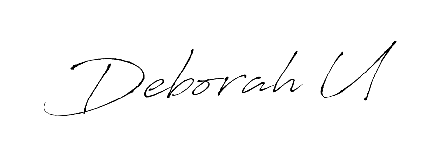 Design your own signature with our free online signature maker. With this signature software, you can create a handwritten (Antro_Vectra) signature for name Deborah U. Deborah U signature style 6 images and pictures png