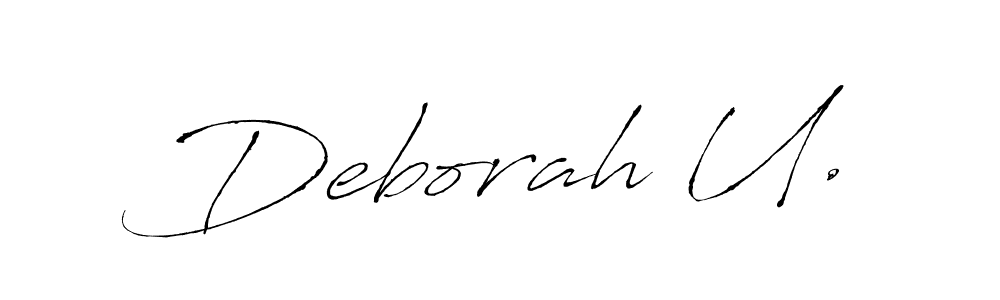 How to make Deborah U. name signature. Use Antro_Vectra style for creating short signs online. This is the latest handwritten sign. Deborah U. signature style 6 images and pictures png