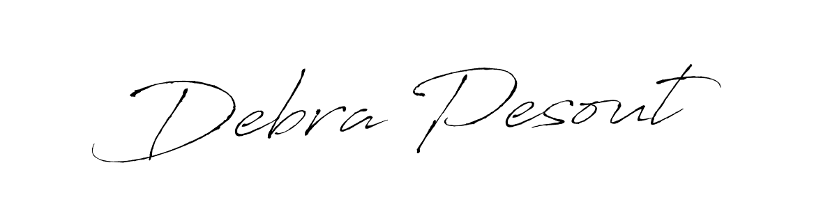 How to make Debra Pesout name signature. Use Antro_Vectra style for creating short signs online. This is the latest handwritten sign. Debra Pesout signature style 6 images and pictures png