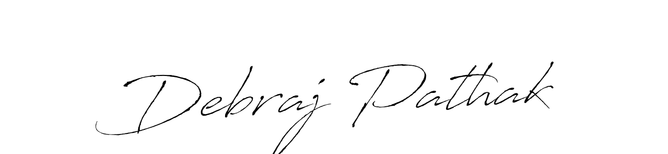 How to make Debraj Pathak name signature. Use Antro_Vectra style for creating short signs online. This is the latest handwritten sign. Debraj Pathak signature style 6 images and pictures png