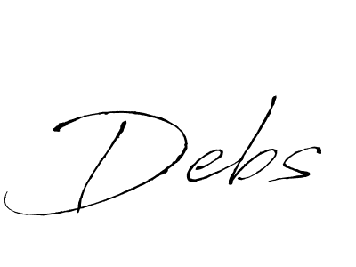 Design your own signature with our free online signature maker. With this signature software, you can create a handwritten (Antro_Vectra) signature for name Debs. Debs signature style 6 images and pictures png