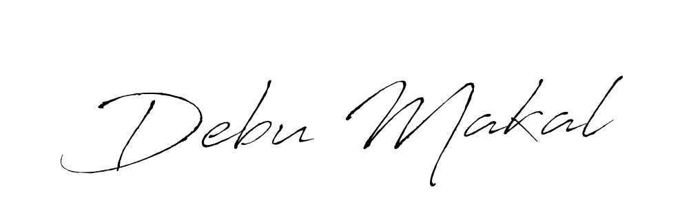 Make a beautiful signature design for name Debu Makal. With this signature (Antro_Vectra) style, you can create a handwritten signature for free. Debu Makal signature style 6 images and pictures png