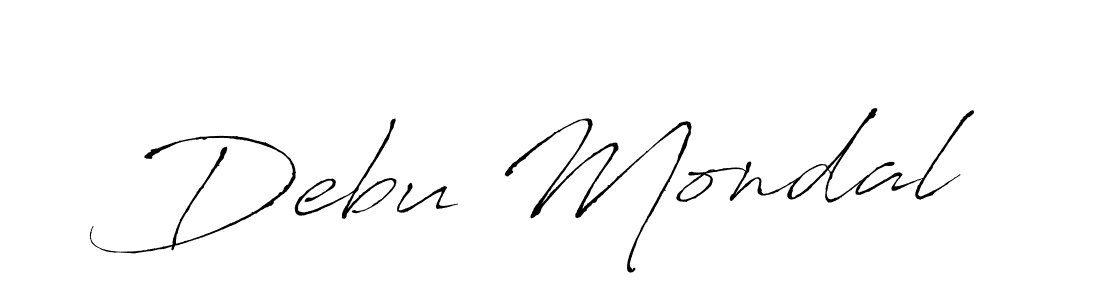 Make a beautiful signature design for name Debu Mondal. With this signature (Antro_Vectra) style, you can create a handwritten signature for free. Debu Mondal signature style 6 images and pictures png