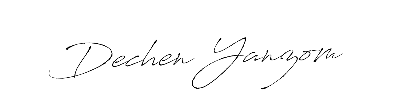 Create a beautiful signature design for name Dechen Yanzom. With this signature (Antro_Vectra) fonts, you can make a handwritten signature for free. Dechen Yanzom signature style 6 images and pictures png