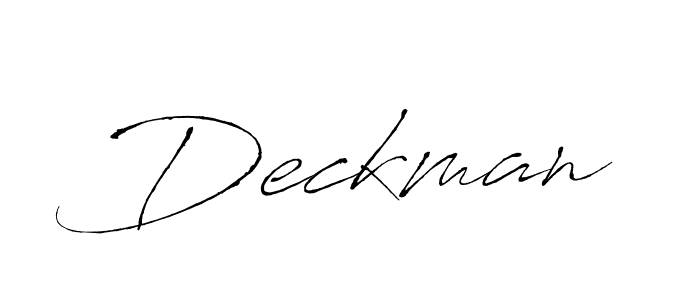 Create a beautiful signature design for name Deckman. With this signature (Antro_Vectra) fonts, you can make a handwritten signature for free. Deckman signature style 6 images and pictures png