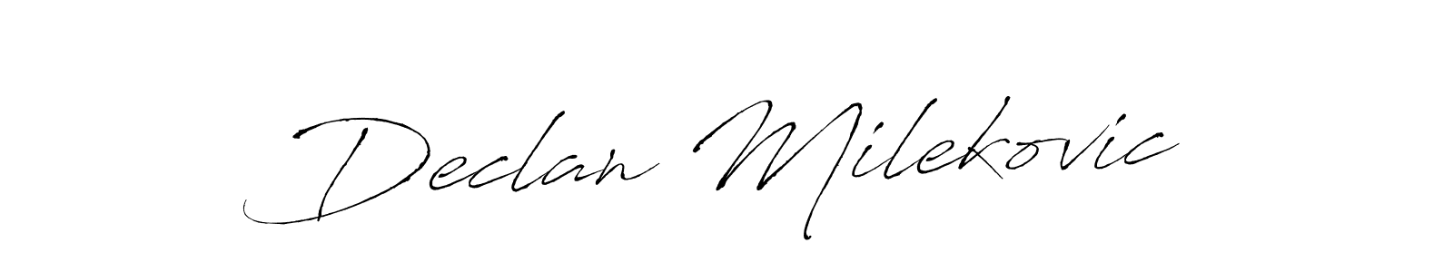 How to make Declan Milekovic name signature. Use Antro_Vectra style for creating short signs online. This is the latest handwritten sign. Declan Milekovic signature style 6 images and pictures png