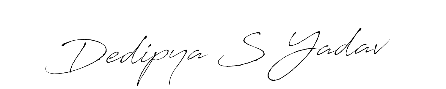 Make a beautiful signature design for name Dedipya S Yadav. With this signature (Antro_Vectra) style, you can create a handwritten signature for free. Dedipya S Yadav signature style 6 images and pictures png