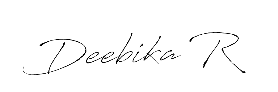 How to make Deebika R name signature. Use Antro_Vectra style for creating short signs online. This is the latest handwritten sign. Deebika R signature style 6 images and pictures png