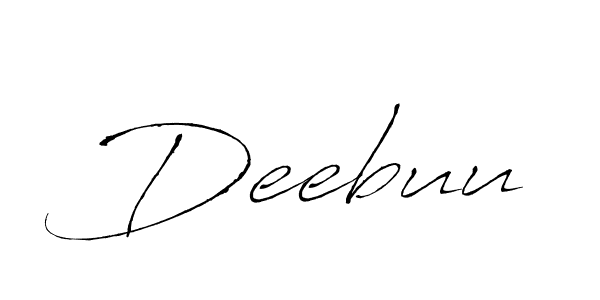 Design your own signature with our free online signature maker. With this signature software, you can create a handwritten (Antro_Vectra) signature for name Deebuu. Deebuu signature style 6 images and pictures png