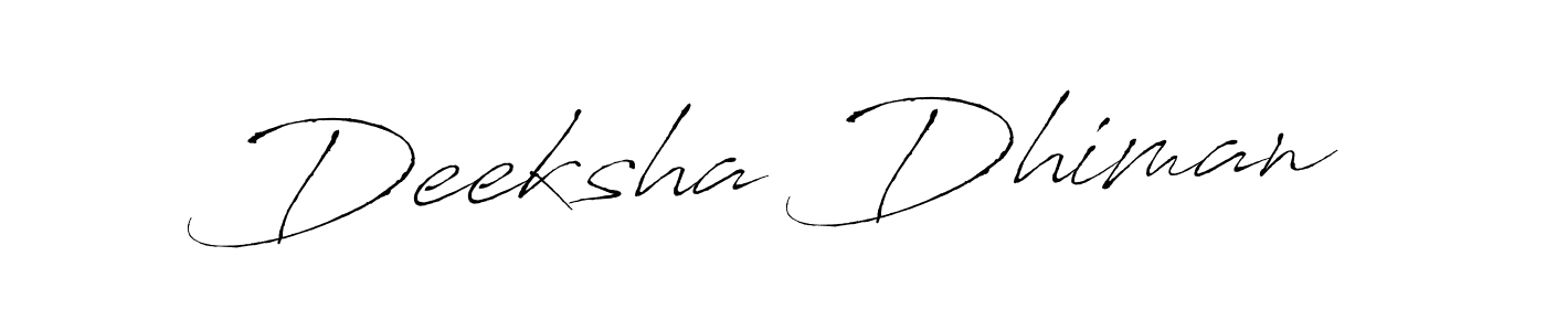 Design your own signature with our free online signature maker. With this signature software, you can create a handwritten (Antro_Vectra) signature for name Deeksha Dhiman. Deeksha Dhiman signature style 6 images and pictures png