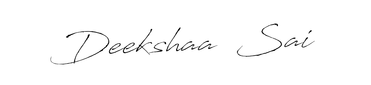 This is the best signature style for the Deekshaa  Sai name. Also you like these signature font (Antro_Vectra). Mix name signature. Deekshaa  Sai signature style 6 images and pictures png