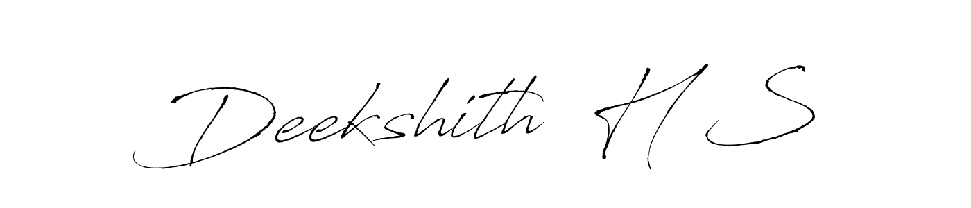 The best way (Antro_Vectra) to make a short signature is to pick only two or three words in your name. The name Deekshith  H S include a total of six letters. For converting this name. Deekshith  H S signature style 6 images and pictures png