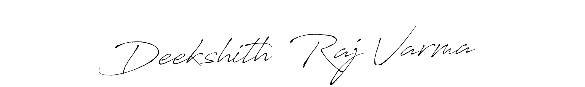 Create a beautiful signature design for name Deekshith  Raj Varma. With this signature (Antro_Vectra) fonts, you can make a handwritten signature for free. Deekshith  Raj Varma signature style 6 images and pictures png