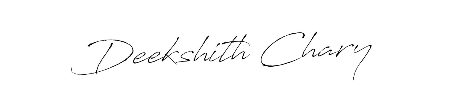 How to make Deekshith Chary name signature. Use Antro_Vectra style for creating short signs online. This is the latest handwritten sign. Deekshith Chary signature style 6 images and pictures png