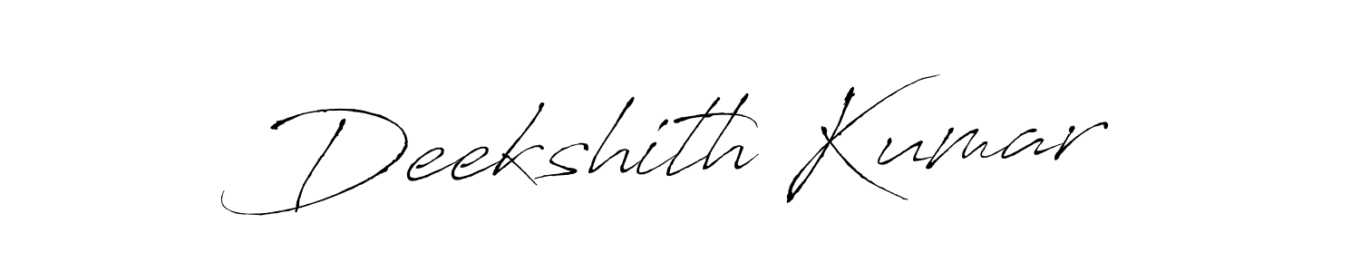 It looks lik you need a new signature style for name Deekshith Kumar. Design unique handwritten (Antro_Vectra) signature with our free signature maker in just a few clicks. Deekshith Kumar signature style 6 images and pictures png