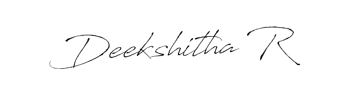 Also we have Deekshitha R name is the best signature style. Create professional handwritten signature collection using Antro_Vectra autograph style. Deekshitha R signature style 6 images and pictures png