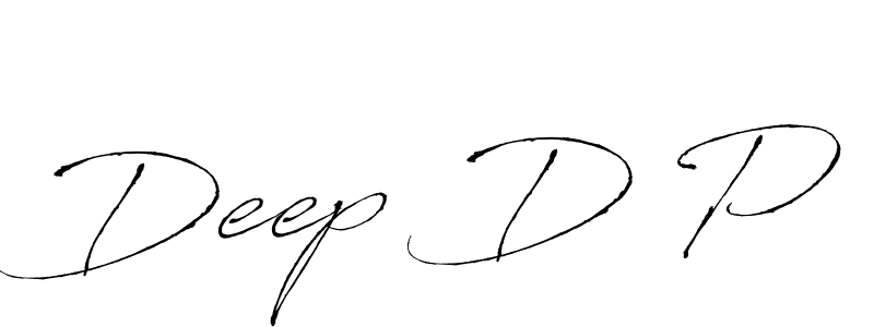 Deep D P stylish signature style. Best Handwritten Sign (Antro_Vectra) for my name. Handwritten Signature Collection Ideas for my name Deep D P. Deep D P signature style 6 images and pictures png