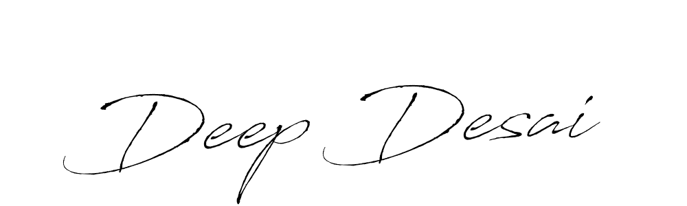 Design your own signature with our free online signature maker. With this signature software, you can create a handwritten (Antro_Vectra) signature for name Deep Desai. Deep Desai signature style 6 images and pictures png