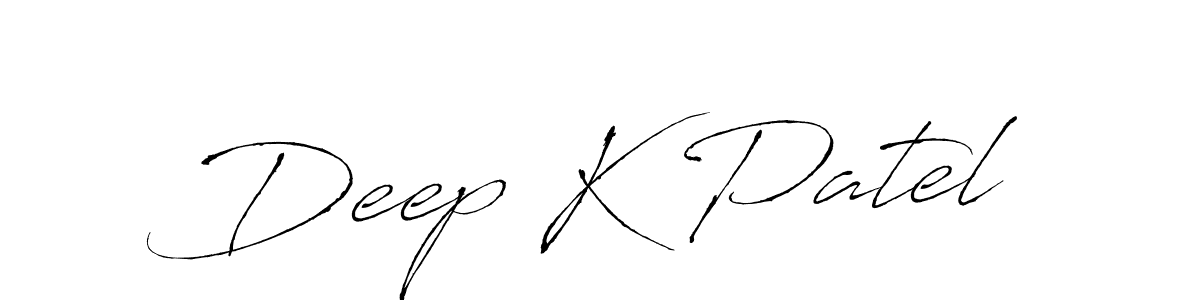 Make a beautiful signature design for name Deep K Patel. With this signature (Antro_Vectra) style, you can create a handwritten signature for free. Deep K Patel signature style 6 images and pictures png