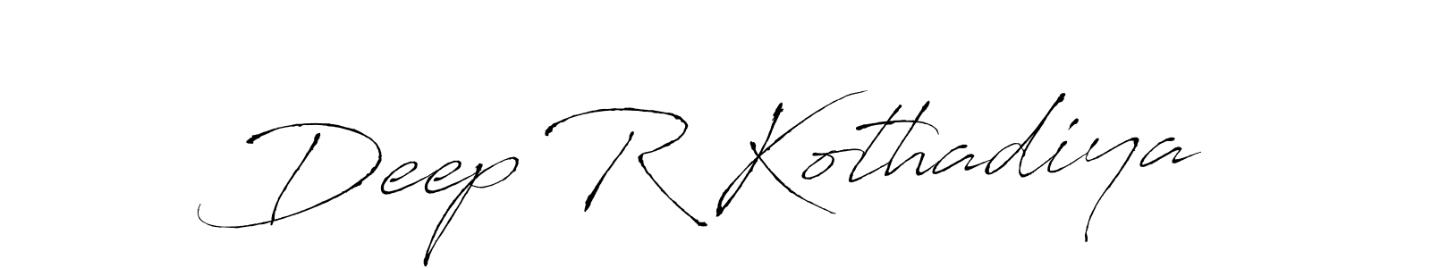 Design your own signature with our free online signature maker. With this signature software, you can create a handwritten (Antro_Vectra) signature for name Deep R Kothadiya. Deep R Kothadiya signature style 6 images and pictures png