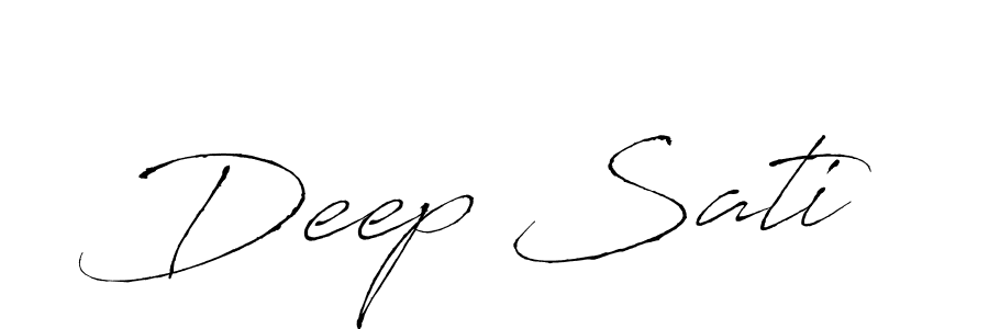 Deep Sati stylish signature style. Best Handwritten Sign (Antro_Vectra) for my name. Handwritten Signature Collection Ideas for my name Deep Sati. Deep Sati signature style 6 images and pictures png
