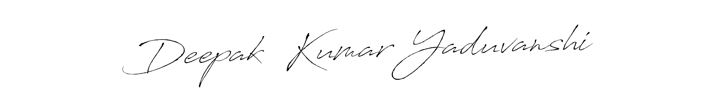 The best way (Antro_Vectra) to make a short signature is to pick only two or three words in your name. The name Deepak  Kumar Yaduvanshi include a total of six letters. For converting this name. Deepak  Kumar Yaduvanshi signature style 6 images and pictures png