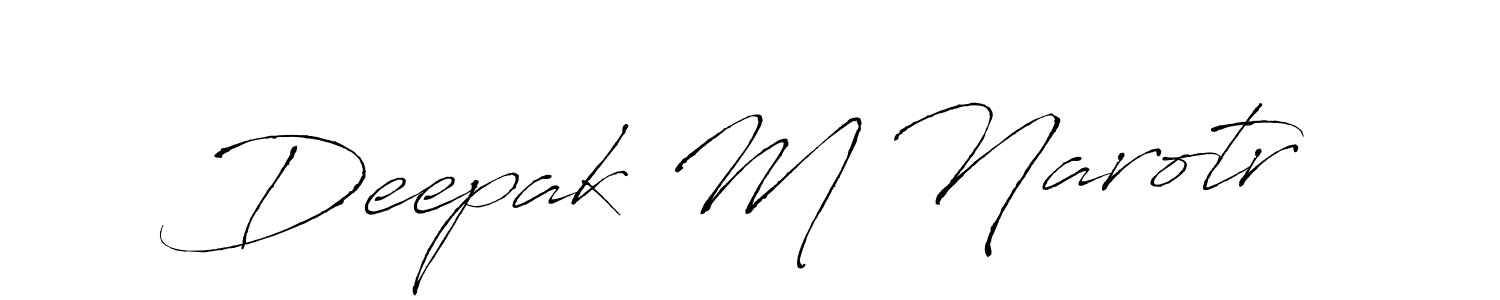 Design your own signature with our free online signature maker. With this signature software, you can create a handwritten (Antro_Vectra) signature for name Deepak M Narotr. Deepak M Narotr signature style 6 images and pictures png