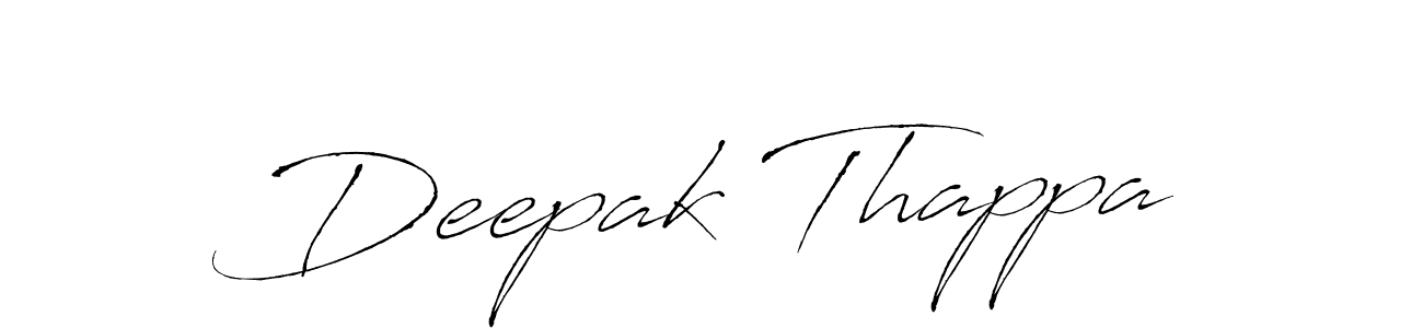Design your own signature with our free online signature maker. With this signature software, you can create a handwritten (Antro_Vectra) signature for name Deepak Thappa. Deepak Thappa signature style 6 images and pictures png