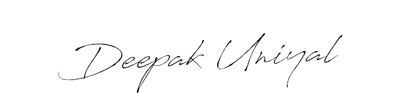 Make a beautiful signature design for name Deepak Uniyal. With this signature (Antro_Vectra) style, you can create a handwritten signature for free. Deepak Uniyal signature style 6 images and pictures png