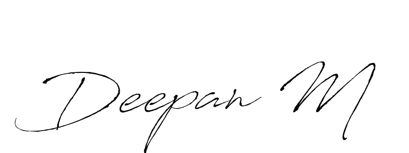 Use a signature maker to create a handwritten signature online. With this signature software, you can design (Antro_Vectra) your own signature for name Deepan M. Deepan M signature style 6 images and pictures png