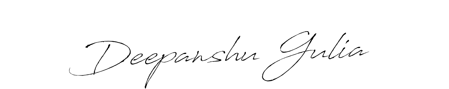 How to make Deepanshu Gulia name signature. Use Antro_Vectra style for creating short signs online. This is the latest handwritten sign. Deepanshu Gulia signature style 6 images and pictures png