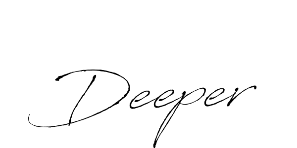 Use a signature maker to create a handwritten signature online. With this signature software, you can design (Antro_Vectra) your own signature for name Deeper. Deeper signature style 6 images and pictures png
